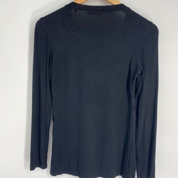 Neiman Marcus Top Women’s XS Faux Leather Zipper Details Moto Mob Wife - Picture 2 of 8